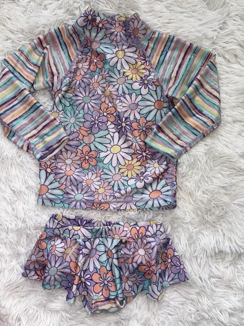 UV Skinz Girls 3 Two Piece Swim Set. Cute, Great Protection & Quality